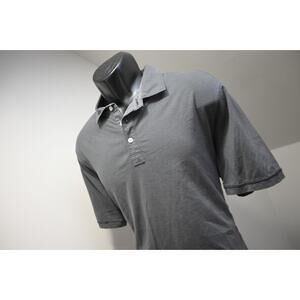 Tommy Bahama Golf Polo Gray Cotton Tencel Marlin Short Sleeve Mens Size Large